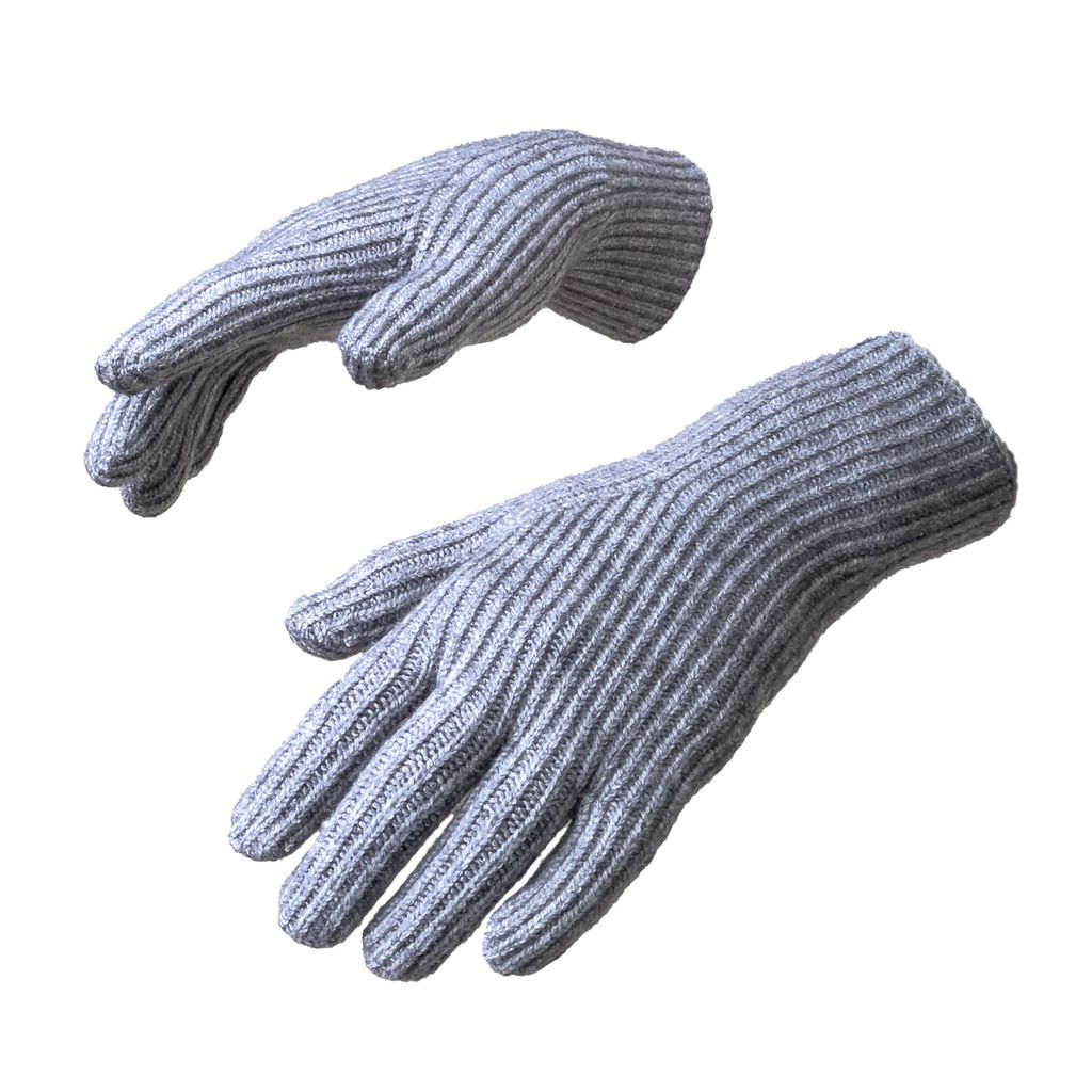 Gestrickte Telefonhandschuhe mit Fingerausschnitt uni grau