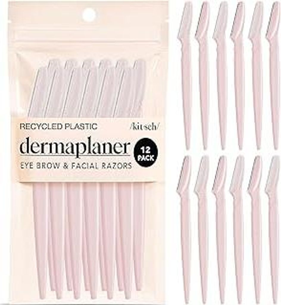 Kitsch Dermaplaning Tool – 12 Stück Rasiermesser, Gesichtsrasierer für Frauen, Augenbrauenrasierer, Gesichtshaarentfernung für Frauen, Dermapl...