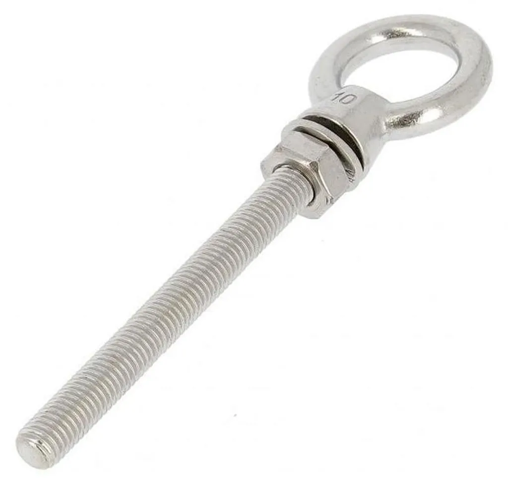 Pitons à Oeil Filetés pour Voile d'Ombrage et Jardin 10x100 mm Inox A4