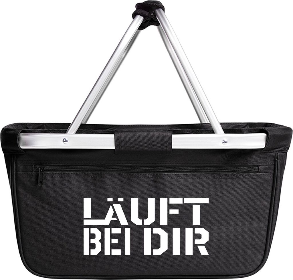 Huuraa Einkaufskorb Läuft bei dir Jugendwort 20 Liter Black faltbarer Tragekorb Geschenkidee