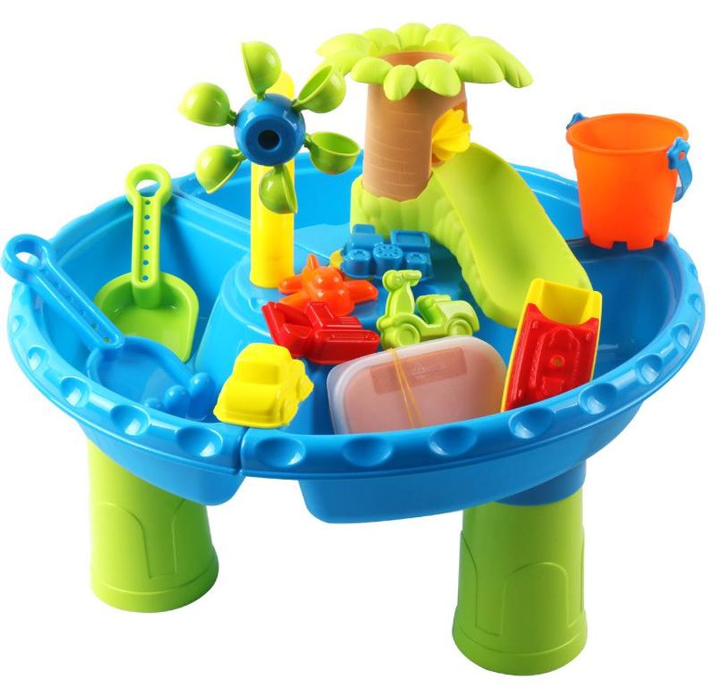 Zimilo Sand und Wassertisch Kinder, Strandspielzeug Set mit Zubehör, ABS Spieltisch für Garten, Balkon, Strand und Innenbereich, Sommer Spielzeug