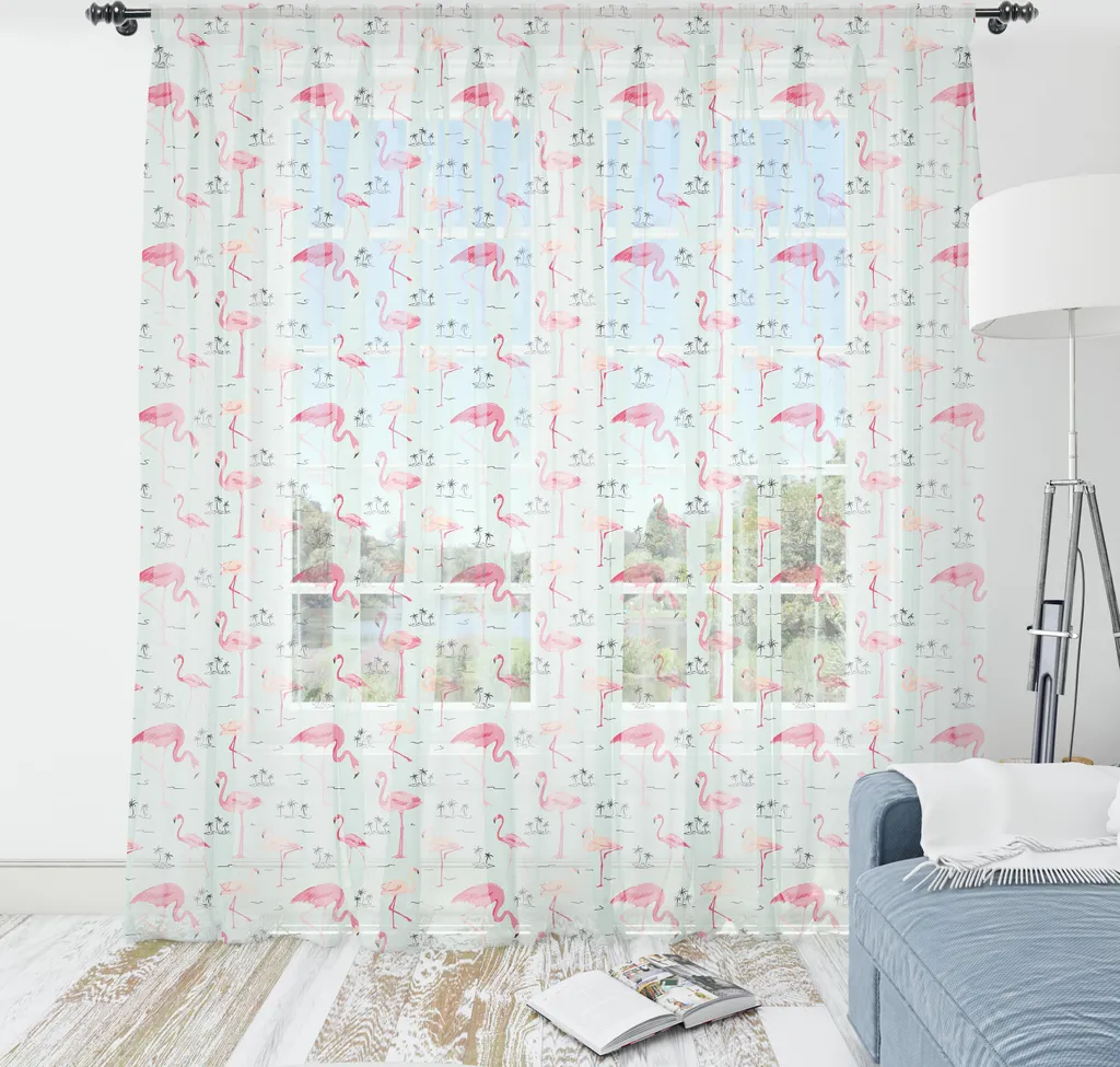 Arazzo Fenicotteri ABAKUHAUS per Cameretta - Tessuto Rosa e Azzurro XL