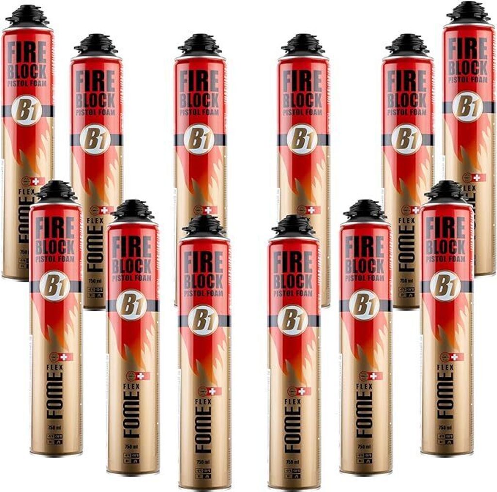 12x Brandschutzschaum, B1 Montageschaum 750ml, Produktbild 
