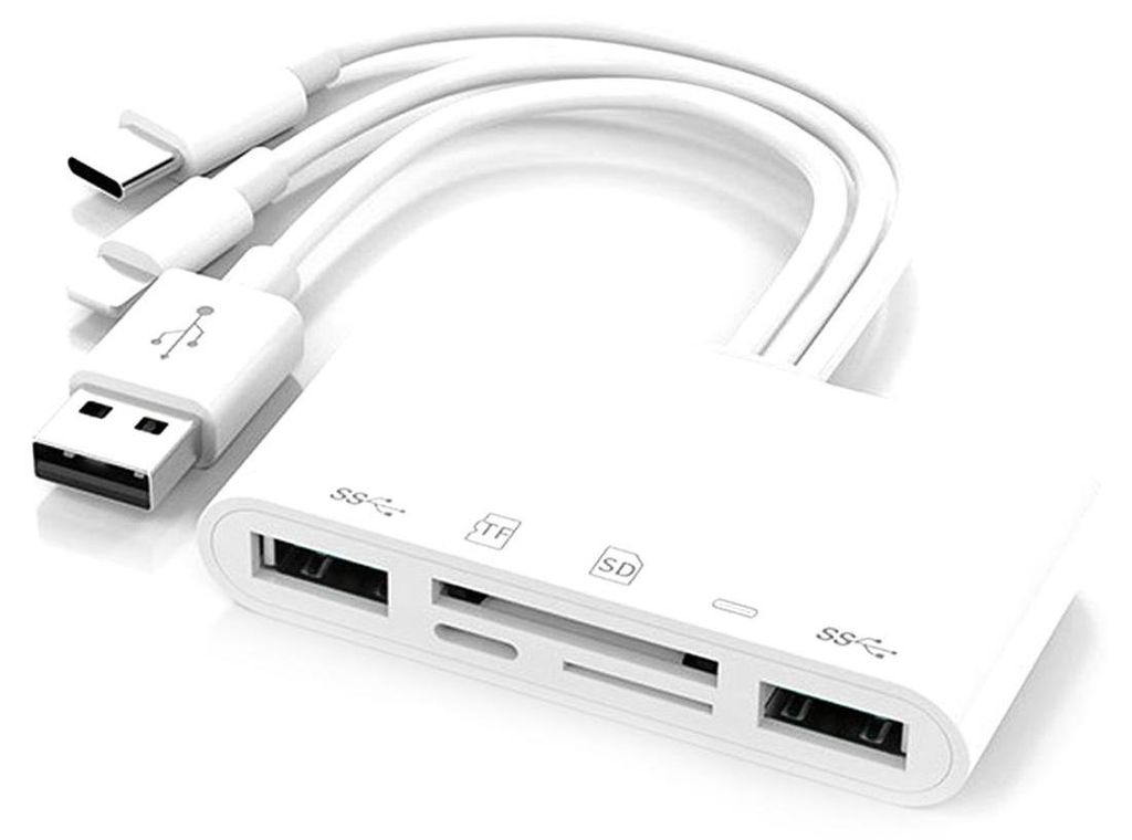 5-in-1 USB-C/USB-A Kartenleser & OTG-Adapter – Für Produktbild 