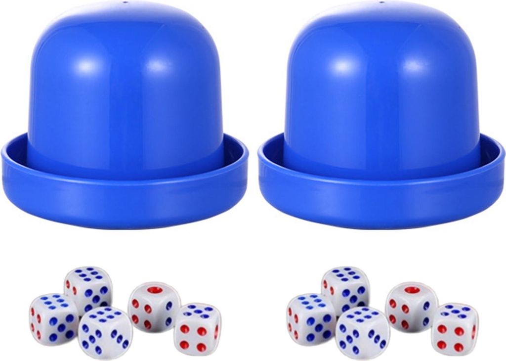 2 Sets Würfelbecher mit Sockel, 10-Punkt-Würfel, robuster manueller Shaker-Becher, für Erwachsene, Familienabend, Bar, Party, Glücksspiel, Trin...