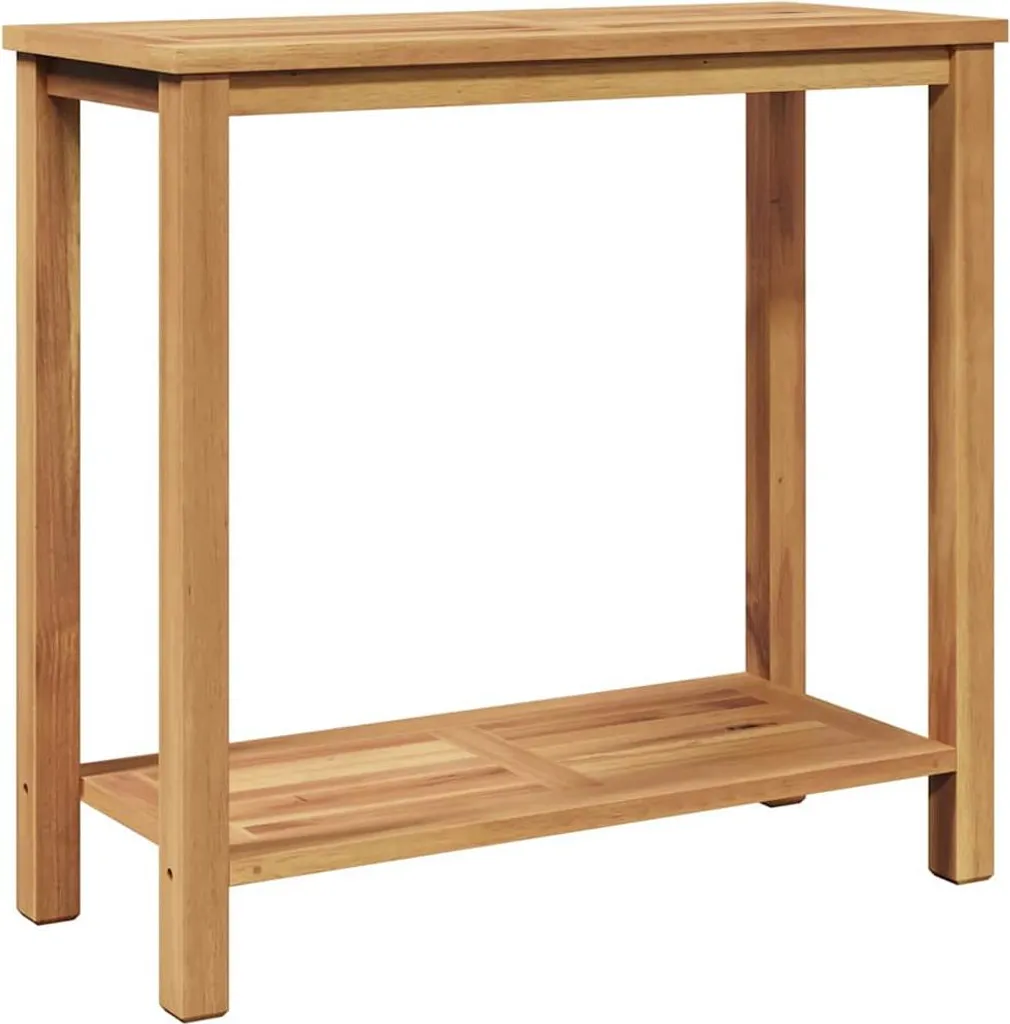Table basse rectangulaire en bois de teck avec étagère de rangement