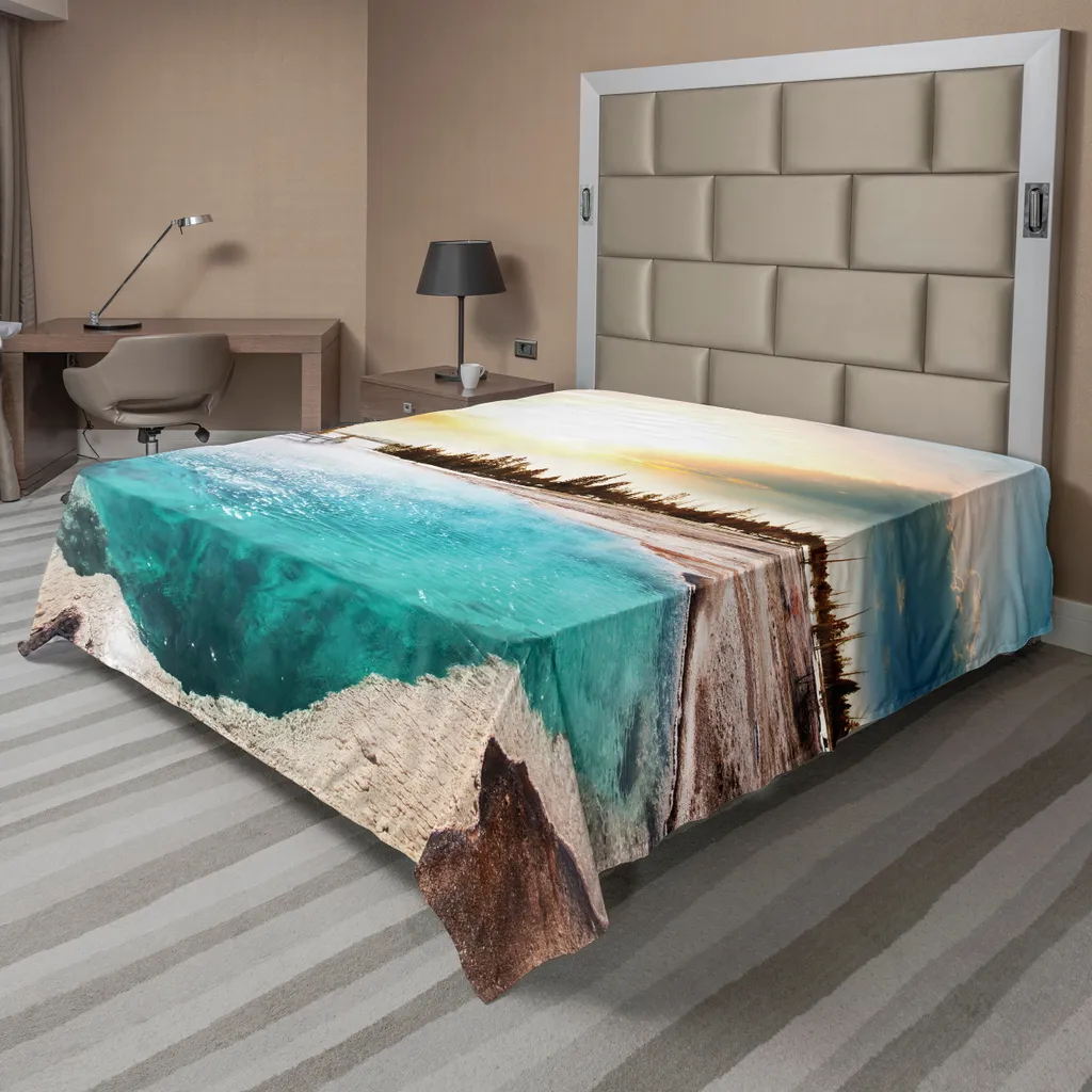 Drap de lit Yellowstone pour décoration nature format 275x260 cm doux