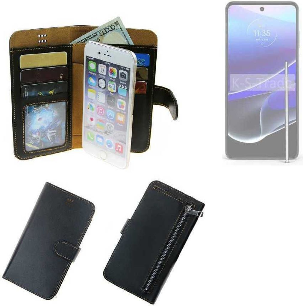 K-S-Trade Schutz Hülle kompatibel mit Motorola Moto G Stylus 5G (2024) Klapphülle Case Phone cover Slim Handytasche Handy Hülle schwarz aus
