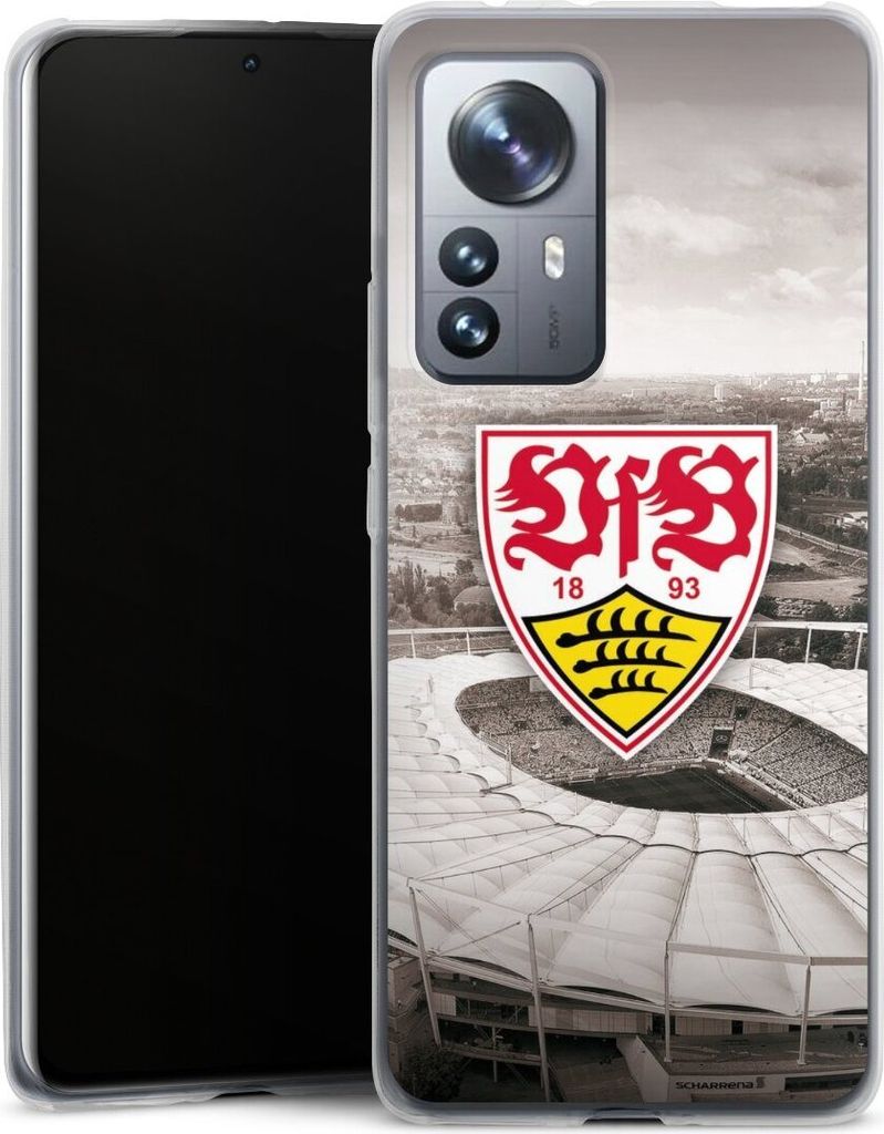 DeinDesign Slim Hülle für Xiaomi 12 Pro 5G Silikon Case Ultra Dünn Handyhülle Offizielles Lizenzprodukt Stadion VfB Stuttgart