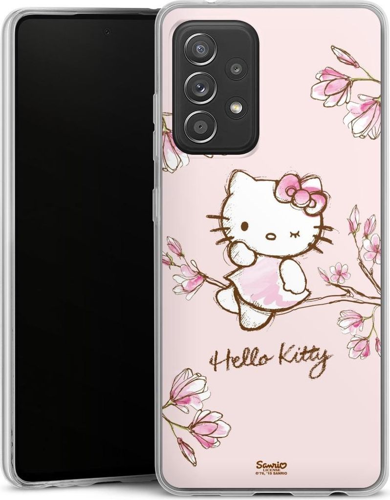 DeinDesign Slim Hülle für Samsung Galaxy A52s 5G Silikon Case Ultra Dünn Handyhülle Fanartikel Hanami Hello Kitty