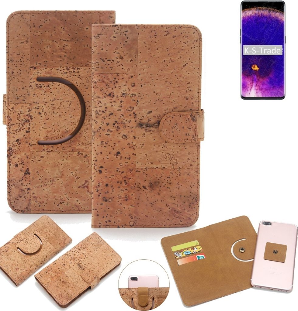 K-S-Trade Handy-Hülle Schutz-Hülle kompatibel mit Oppo Find X5 Pro Handyhülle Schutzhülle Korkhülle Kork-Hülle 1x