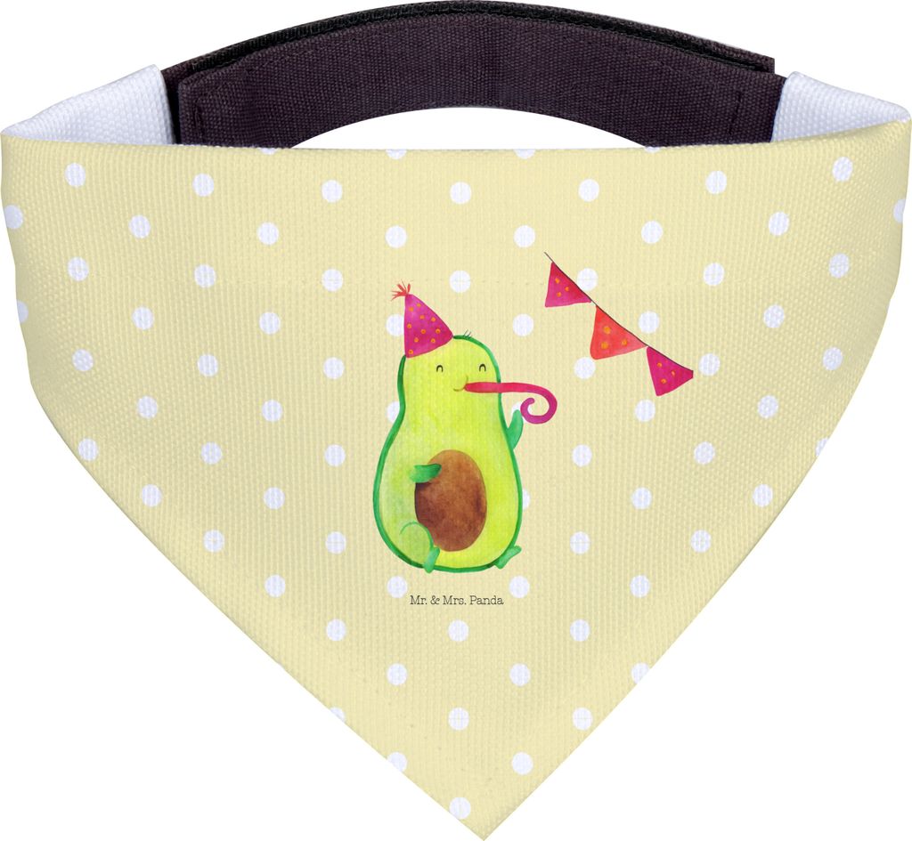 Mr. & Mrs. Panda Hunde Halstuch Avocado Geburtstag - Gelb Pastell - Geschenk, Party, Für, Frucht, Tuch, Hund, Feier, Überraschung, Hundehalstuch