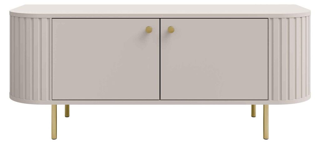 Masseno TV-Schrank BOLLA 123 cm Fernsehschrank mit Schubladen und 2 Türen TV-Lowboard für Wohnzimmer Modern 123x42,3x50 cm Beige