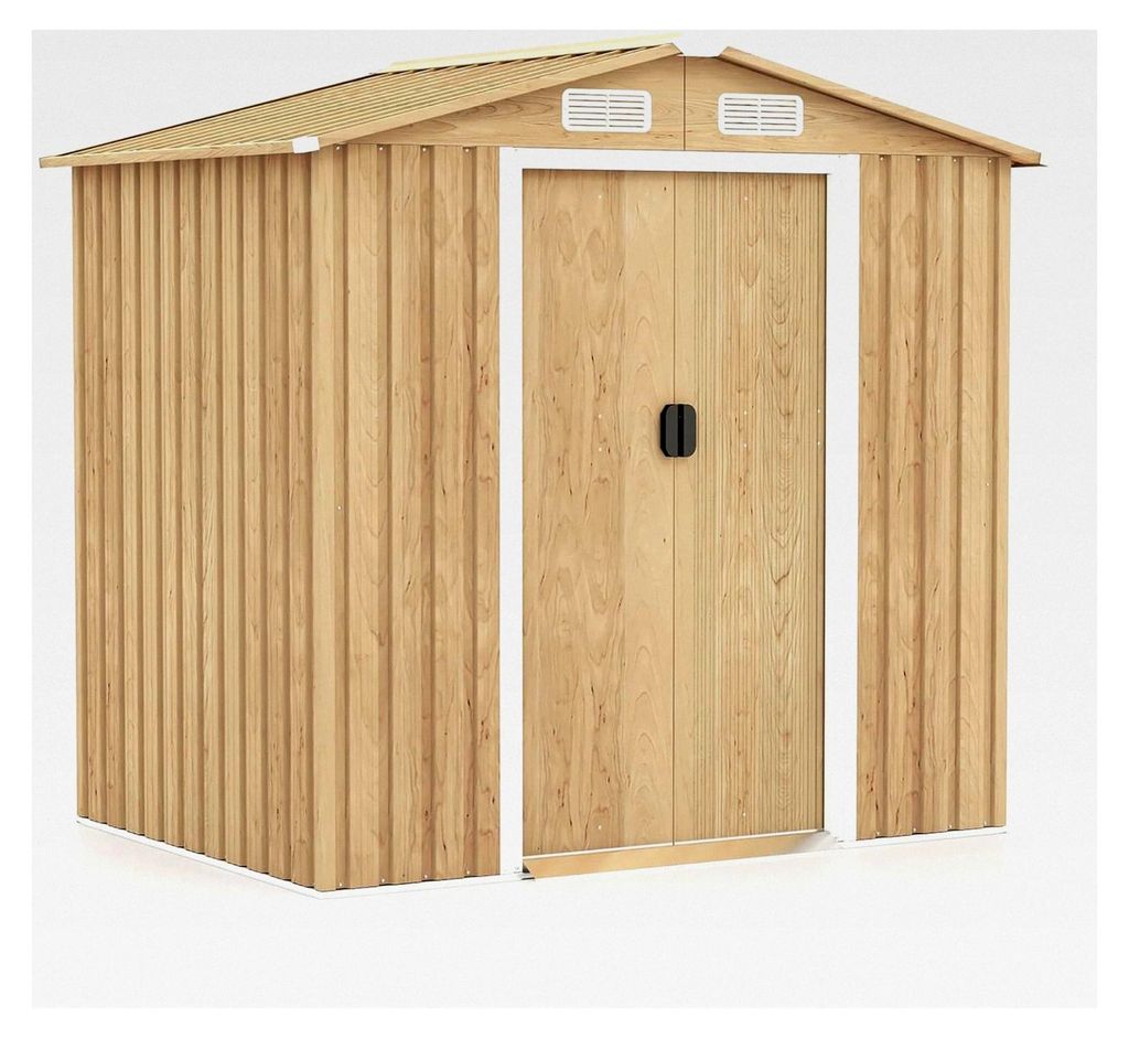 Metall Gerätehaus 2,8 m2 mit Schiebetür, Pultdach und Lüftungsfenstern, abschließbarer Geräteschuppen für Garten und Terrasse (196 x 142 x 1...