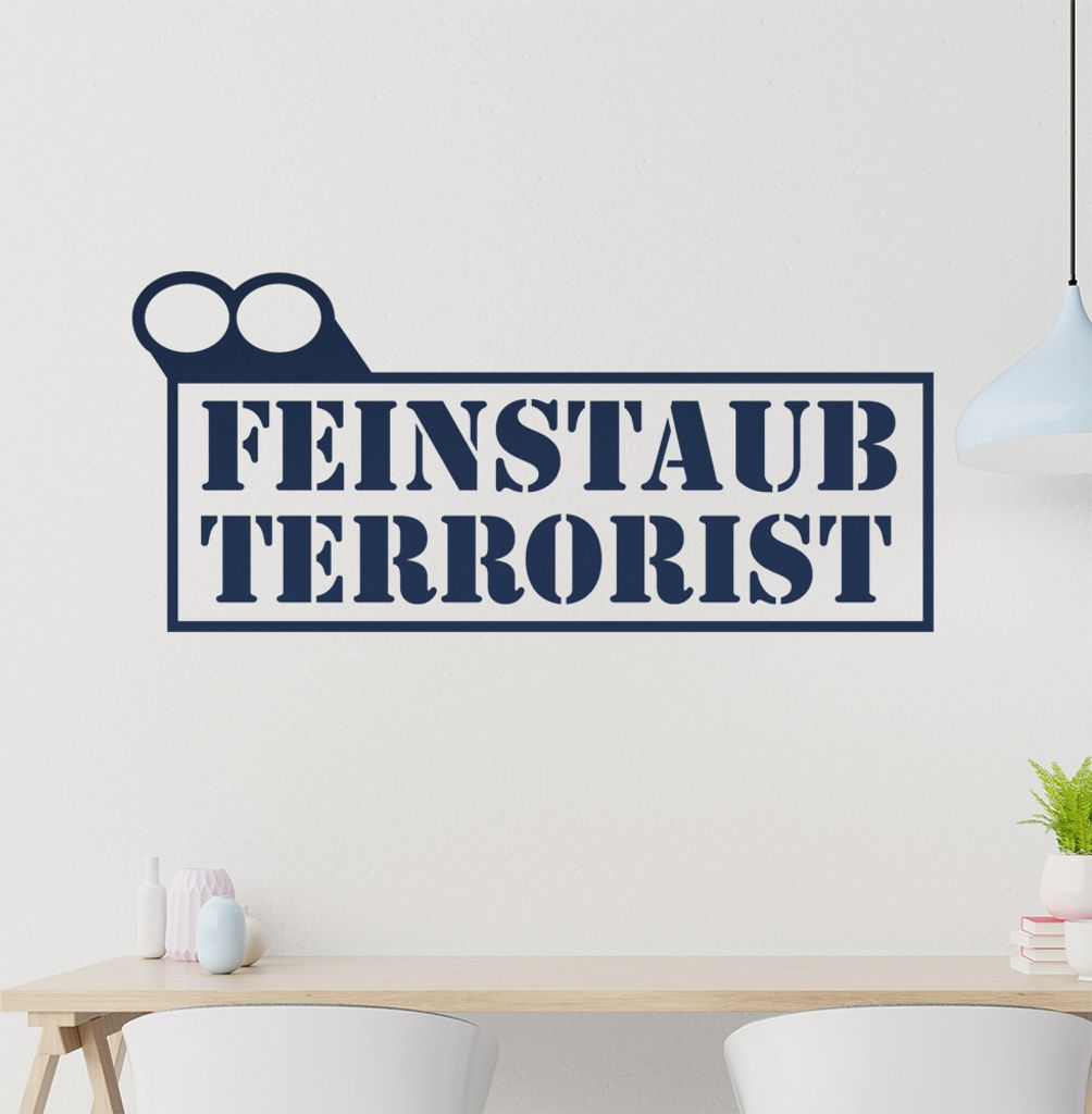 Feinstaub Terrorist Wandtattoo in 6 Größen - Wandaufkleber Wall Sticker - Dekoration, Küche, Wohnzimmer, Schlafzimmer, Badezimmer