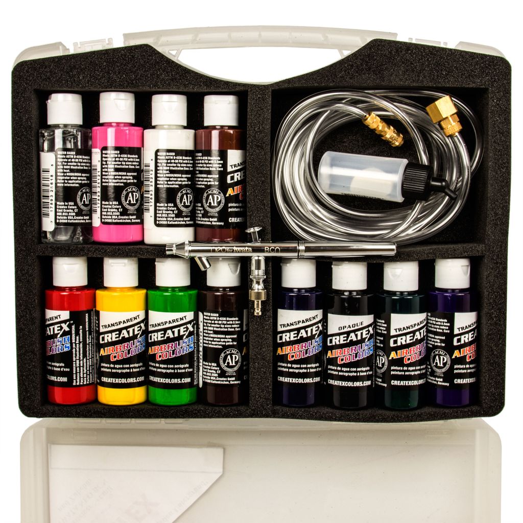 Einsteigerkoffer Airbrushpistole IWATA NEO BCN Ceatex Airbrush Farben