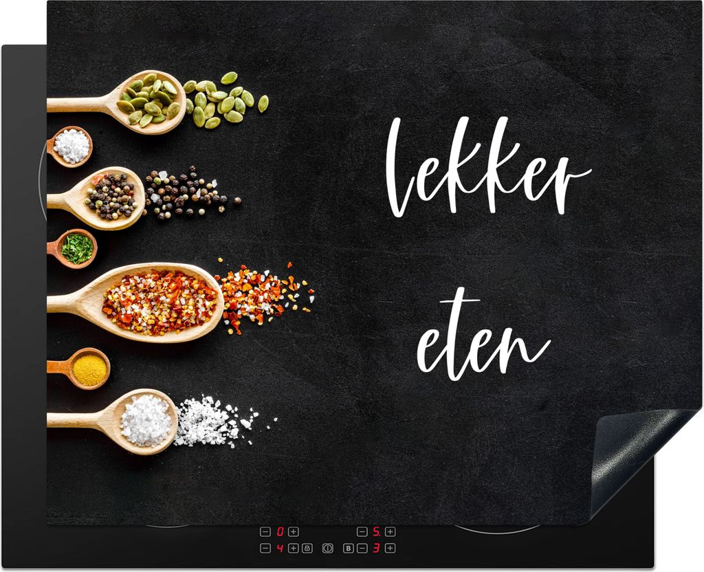 KitchenYeah Herdabdeckplatte Zitate - Gewürze - Sprichwörter - Gutes Essen , 65x52cm, Küche Deko, Glaskeramikkochfeld Herdabdeckung, Abdeckpla...