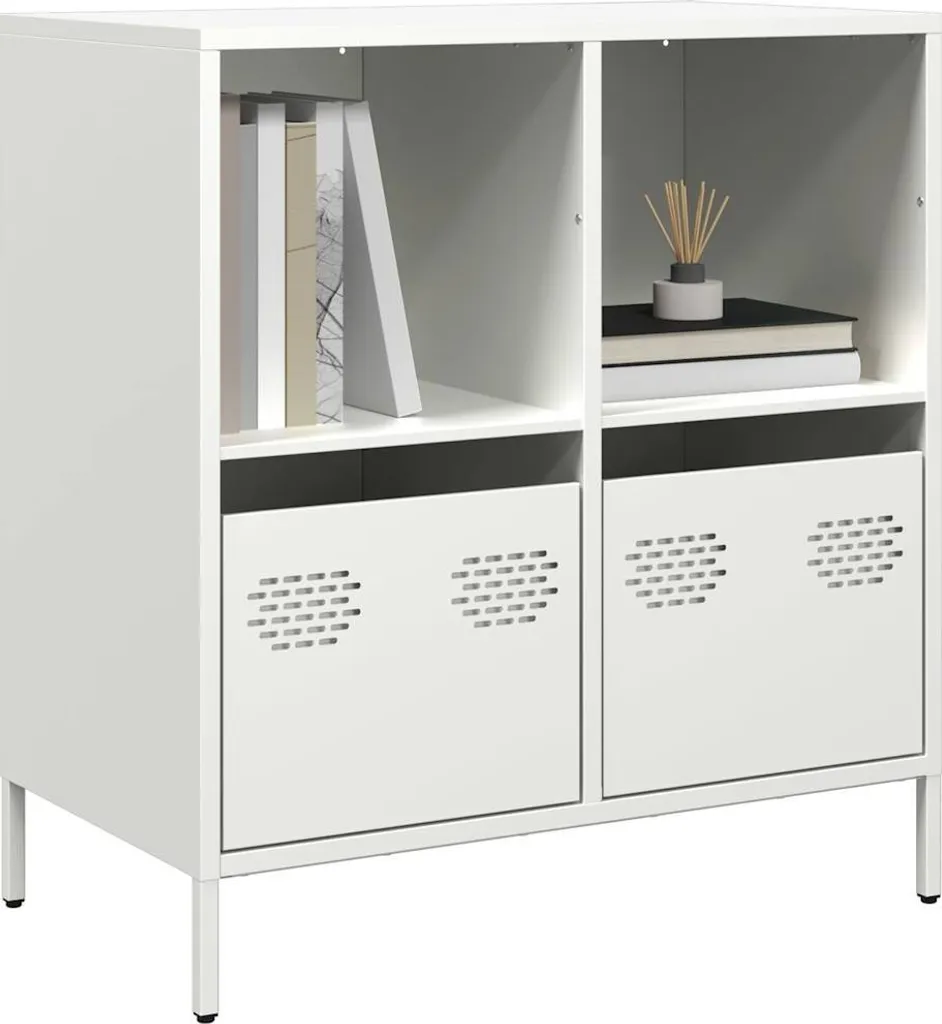 Maison Exclusive Credenza in Acciaio Bianco 68x39x73,5 - Design Moderno