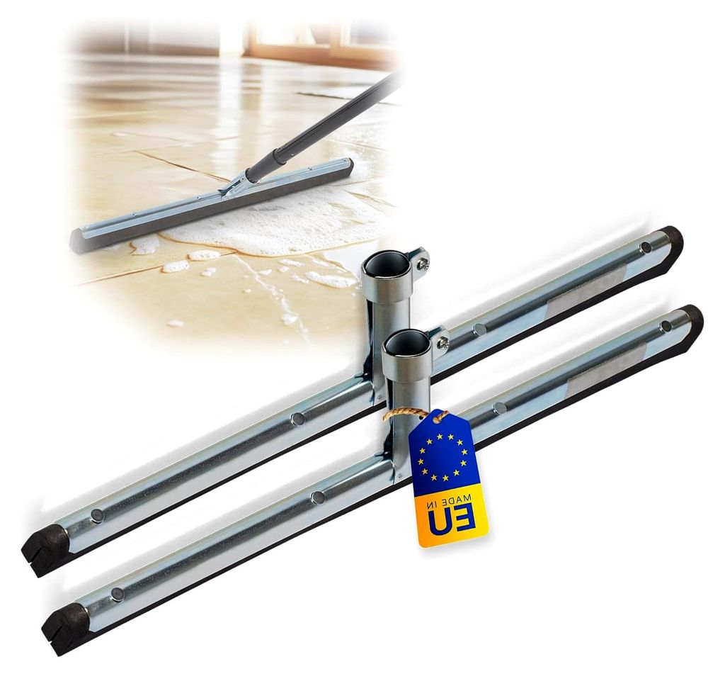 2X Fliesenabzieher Dusche 45 cm Boden Wasserabzieher für Boden Garten Bad Fliese Glas Terrasse Fenster Auto Wasserschieber Edelstahl Boden Pool Ba...