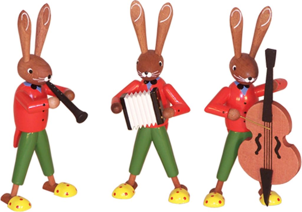 Osterdekoration Osterhasenkapelle Hasentrio Höhe 12cm NEU Produktbild 