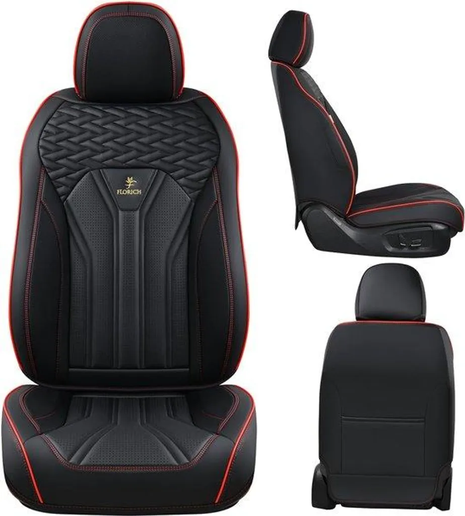 Jeu de housses de voiture complètes, ensemble 5 places en tissu noir