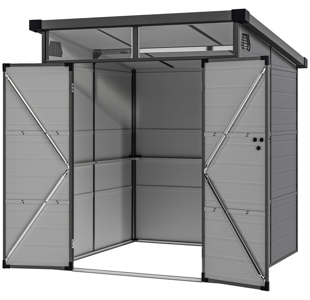 Outsunny Gerätehaus Kunststoff 3,24m³ 190x191x215cm Produktbild 