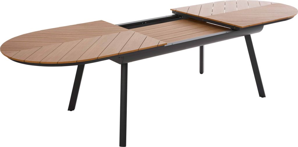 Rechteckiger ausziehbarer Gartentisch 220/280 cm Holzoptik - Oviala Jakarta