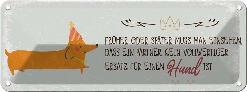 vianmo Blechschild 10x27 cm kein Ersatz für einen Hund