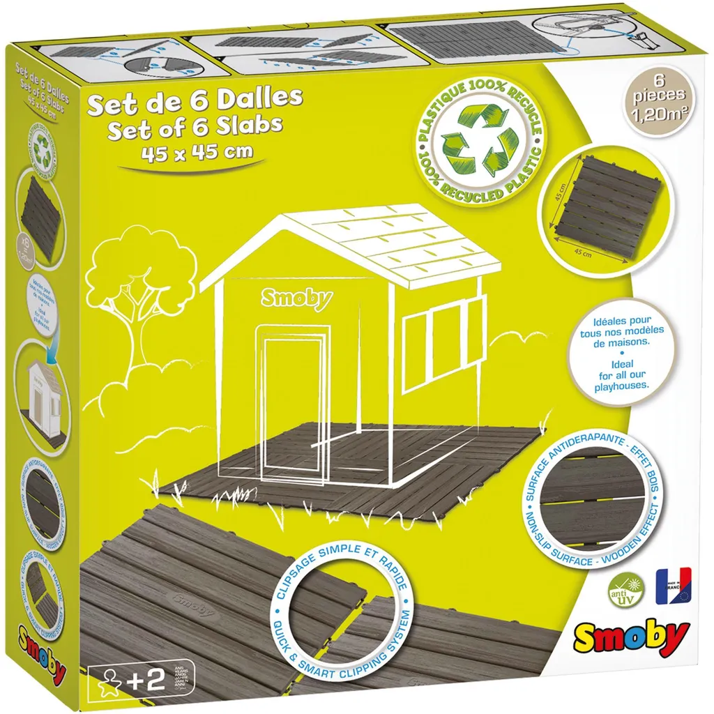 Plancher cabane Smoby 6 dalles - Fini l'humidité, 1.2m² Cottage - 6