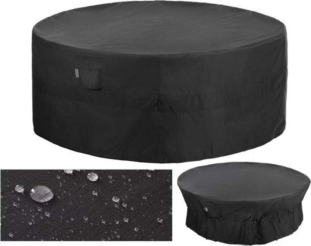 Bâche de protection table de jardin rectangulaire noire 183 x 79 cm