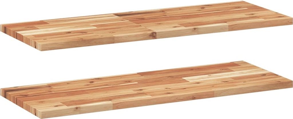 Schweberegale 2 Stk. 80x30x2 cm Massivholz Akazie Ölbehandelt