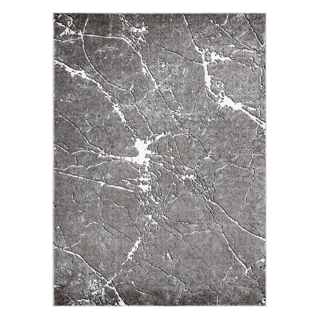 Tapis de Salon Effet Marbre Gris 120x170 cm - Collection MATEO Chic