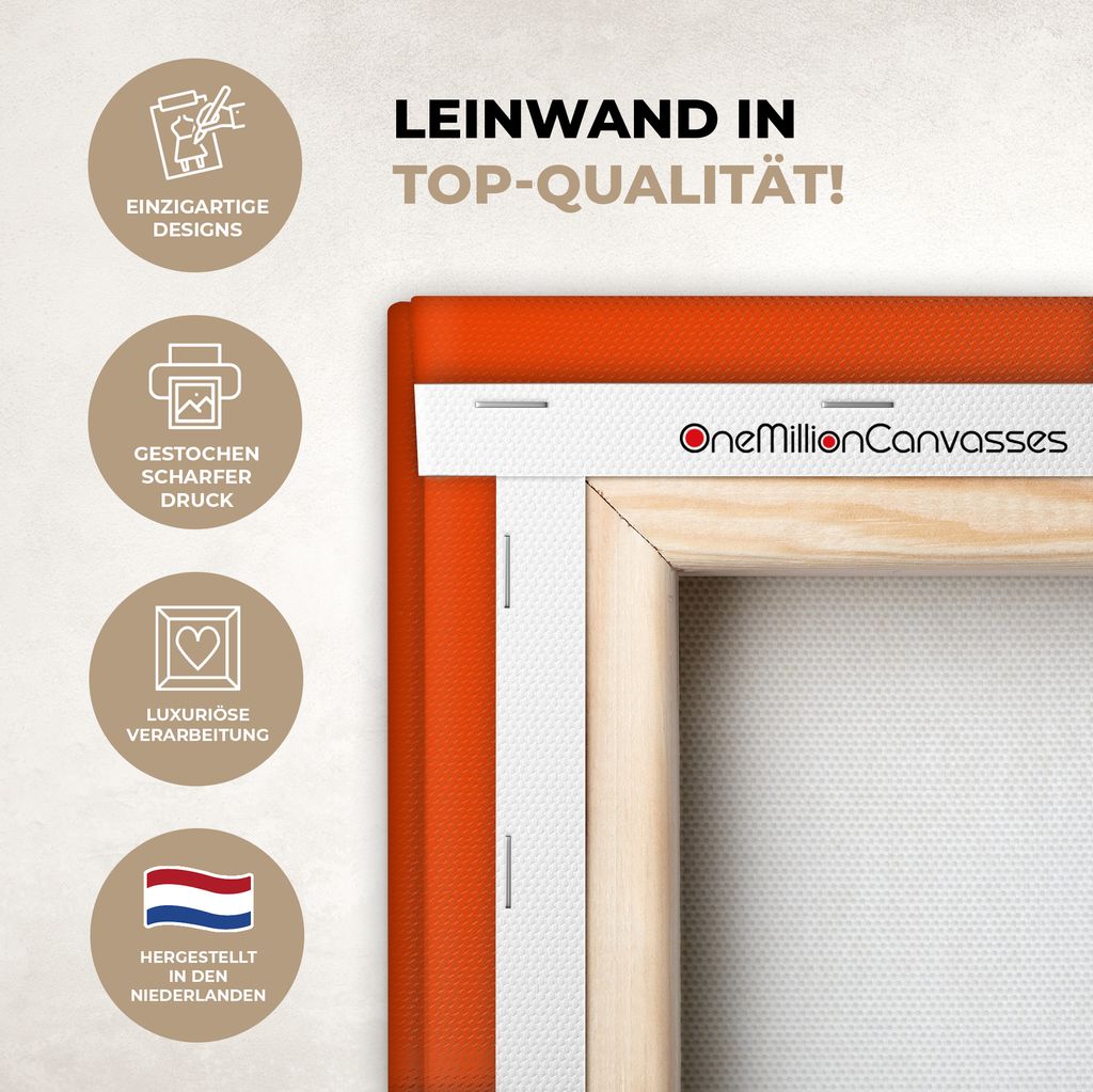 OneMillionCanvasses - Leinwandbilder - 140x90 cm, Roboter - Rot - Gesicht - Formen - Jungen - Kinder, Wandbilder Kunstdruck Wanddekoration - Foto...