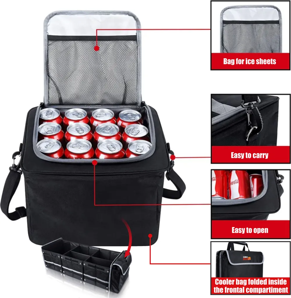 Rangement de coffre idéal pour courses et camping avec glacière 90 cm - 4