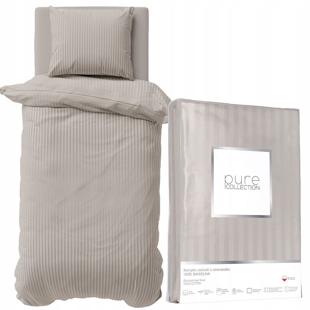 Deco4Home Satin-Bettwäsche | 140x200 cm | Baumwolle | Beige Produktbild 