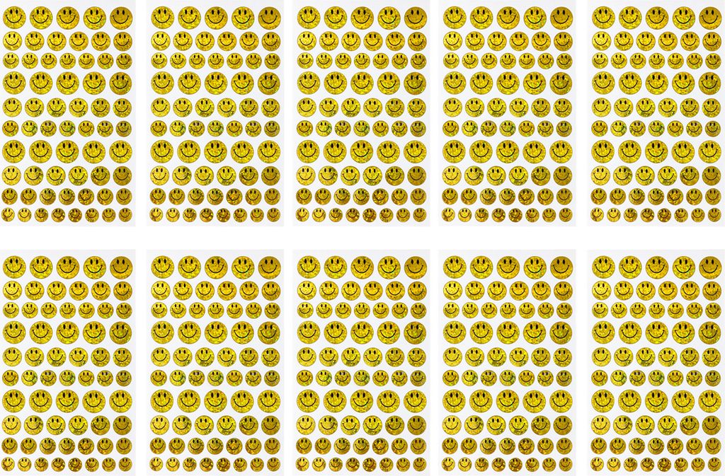 Oblique Unique 620 Smiley Sticker Glitzer Aufkleber Lächeln Produktbild 