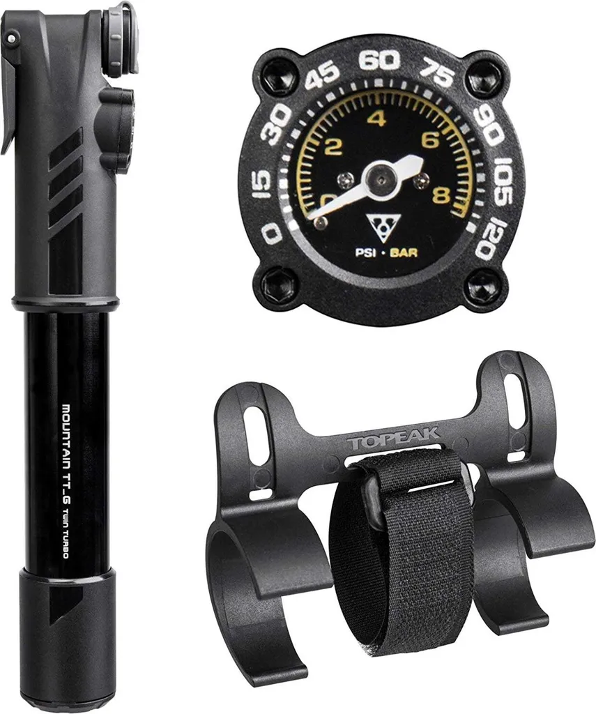 Pompe à Vélo Topeak Mountain Twin Turbo G TMTT-1G avec Manomètre