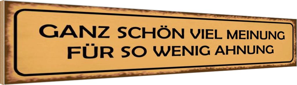 vianmo Holzschild 10x46 cm ganz schön viel Meinung für so Dekoration