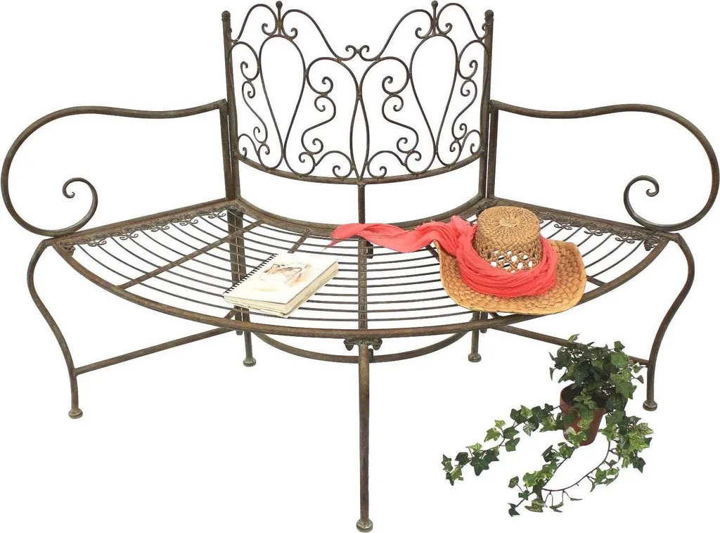 Banc d'Arbre Métal Résistant aux Intempéries 135cm Marron 3 Places JC112287