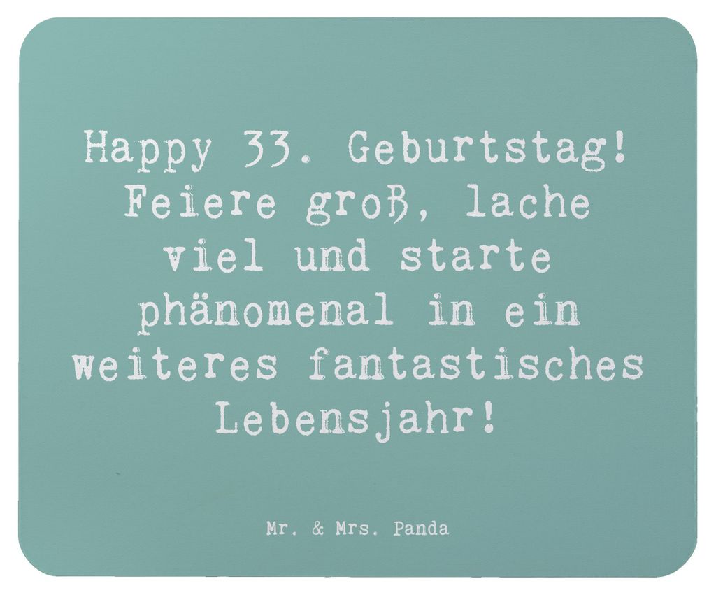 Mr. & Mrs. Panda Mousepad Spruch 33. Geburtstag - Produktbild 