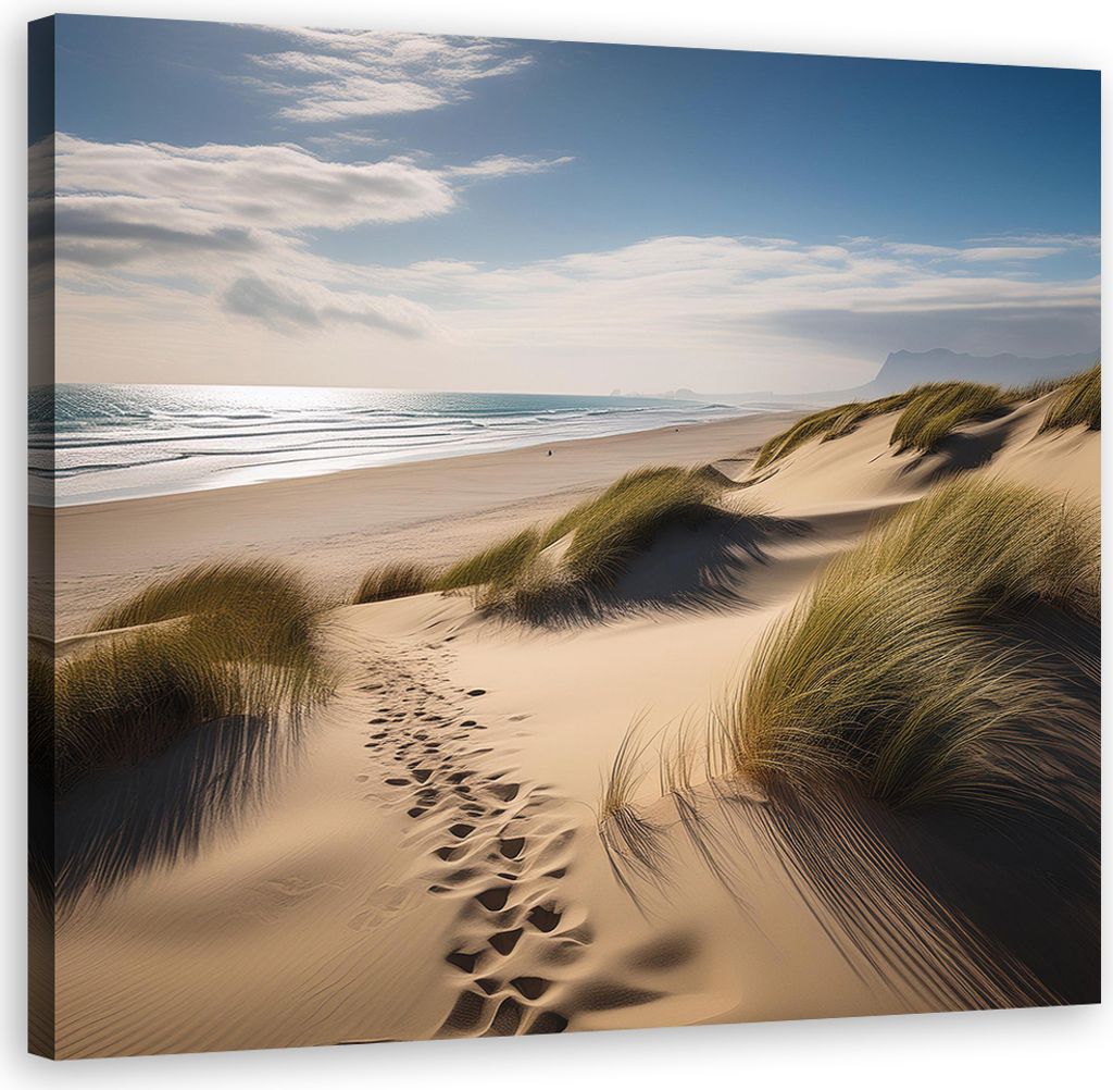 Leinwandbild Strand Meer Düne 30x30 Feeby Beige bild für die wand bereit zum aufhängen