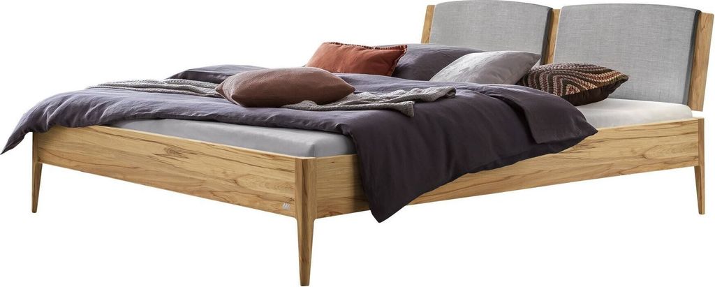 Hasena Lounge Pistoia Bettgestell Massivholz Kopfteil gepolstert