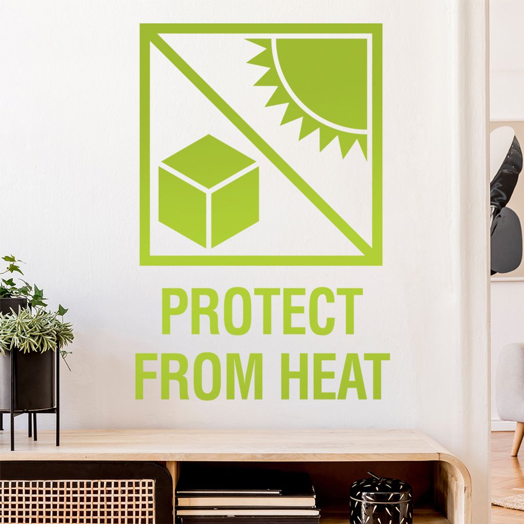 Protect form heat - hitze Wandtattoo Wandaufkleber Wall Sticker - Dekoration, Küche, Wohnzimmer, Schlafzimmer, Badezimmer