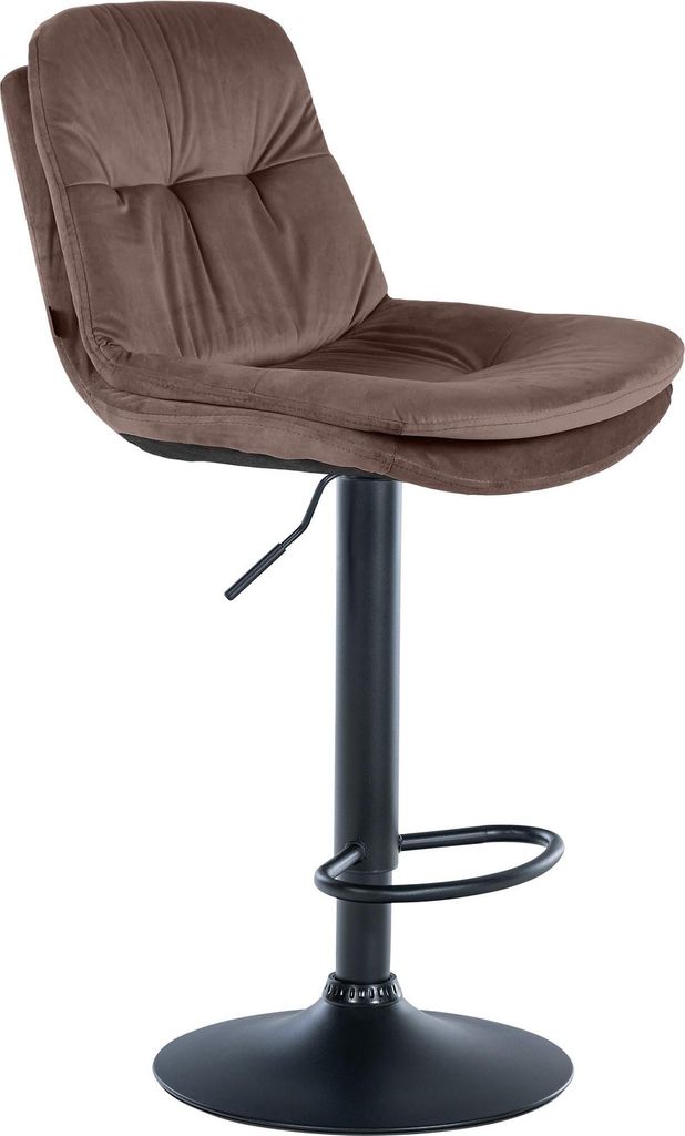 Barhocker Laurel Samt, Farbe:rot, Material Gestell:Metall matt weiss