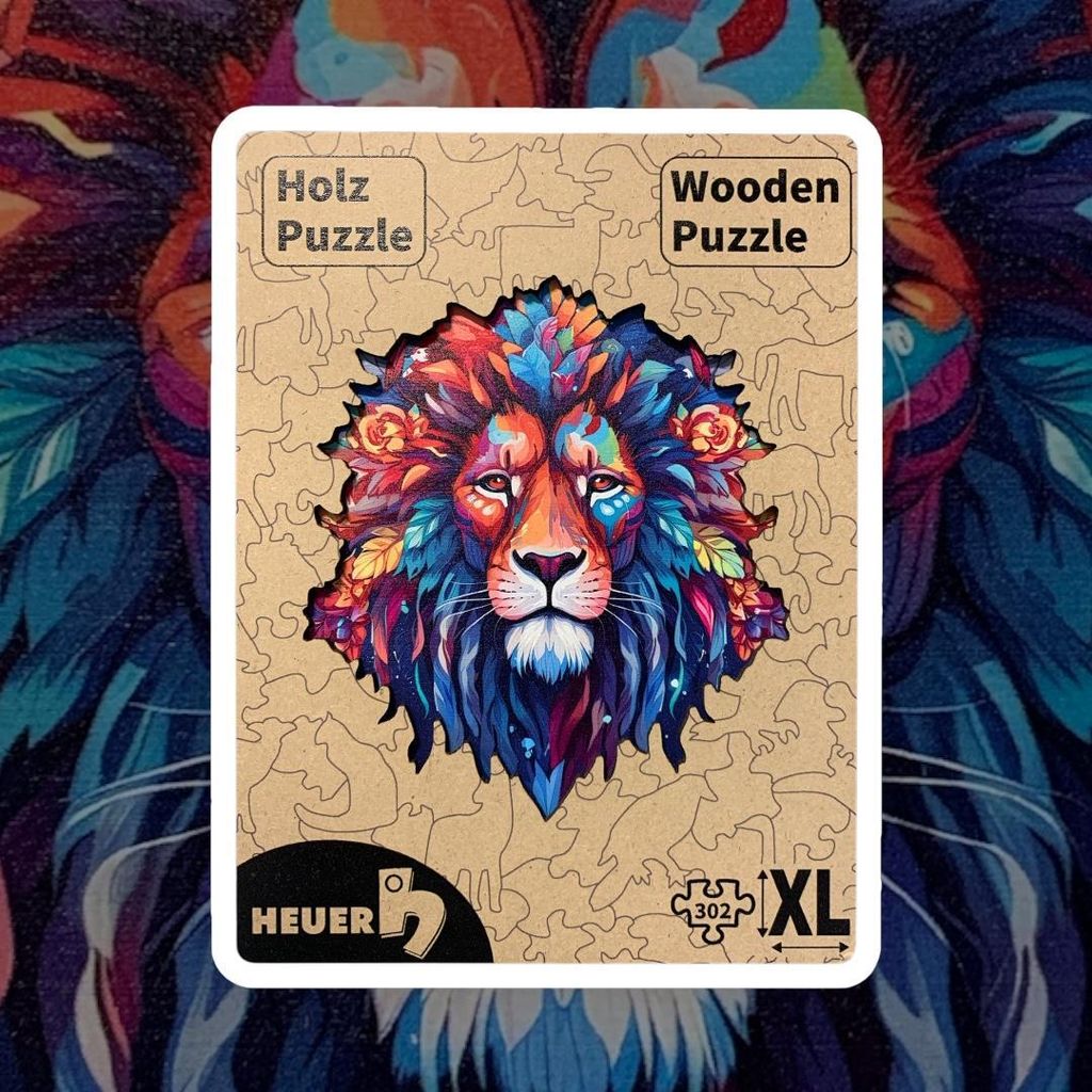 Creative-Art Wooden-Puzzle Holzpuzzle HEUER Motiv: Löwe, 302 Teile XL