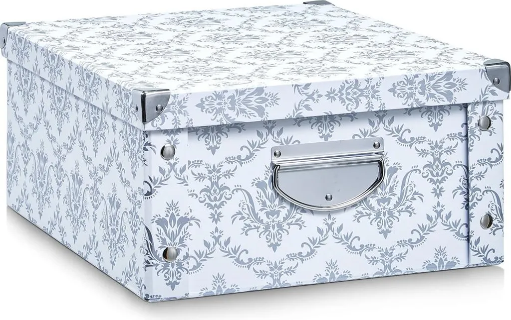 Boîte de rangement 17973 Vintage blanche en carton rigide renforcé