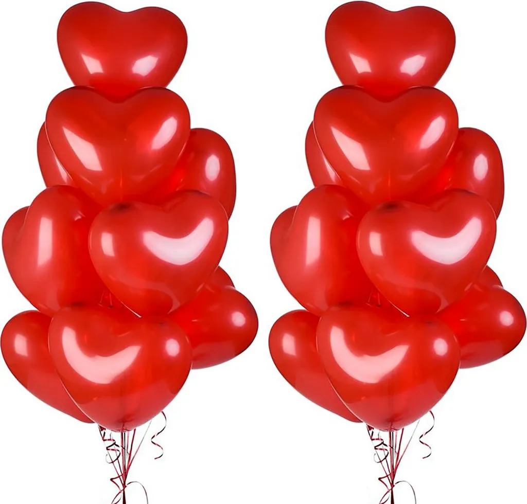 Ballons Cœurs 18 Pouces Rouge Pastel - Latex Résistant lot de 100