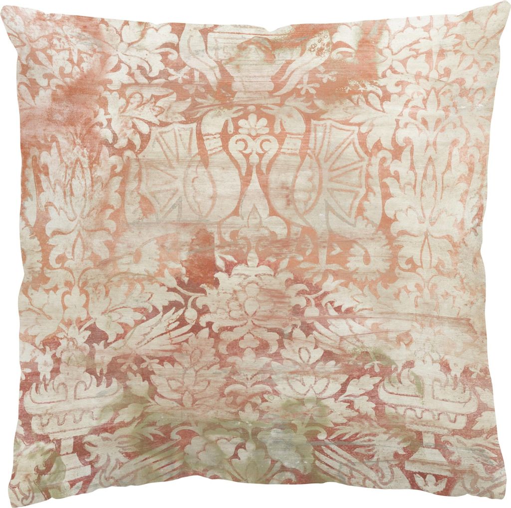 Dekokissen Muster drinnen / Indoor Zierkissen Samt waschbar Barock beige Orientalisch Sofakissen mit Füllung