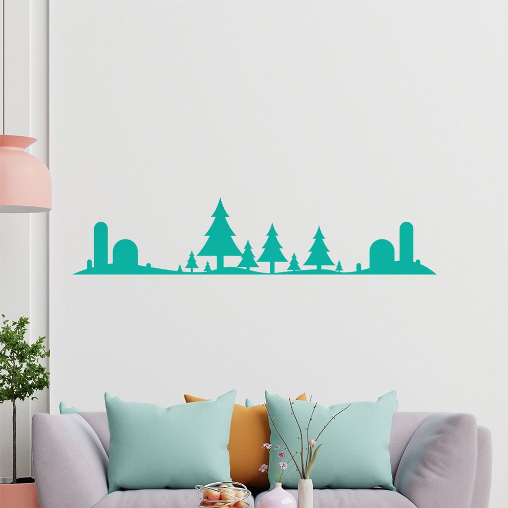 KIWISTAR Kindliche Landschaft Wandtattoo in 6 Größen - Wandaufkleber Wall Sticker - Dekoration, Küche, Wohnzimmer, Schlafzimmer, Badezimmer