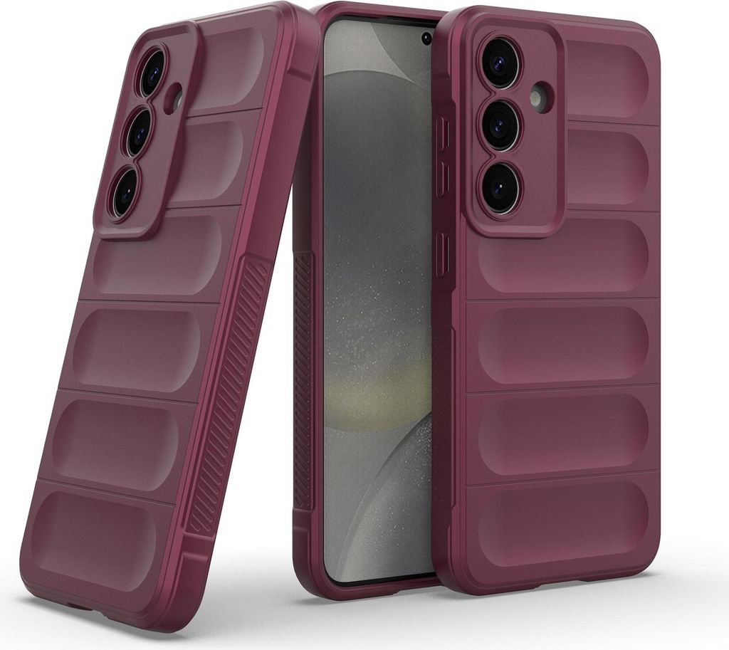 Handy Hülle für Samsung Galaxy S25 Grip Case Cover Schutzhülle Softgrip Farbe: Burgunder Rot